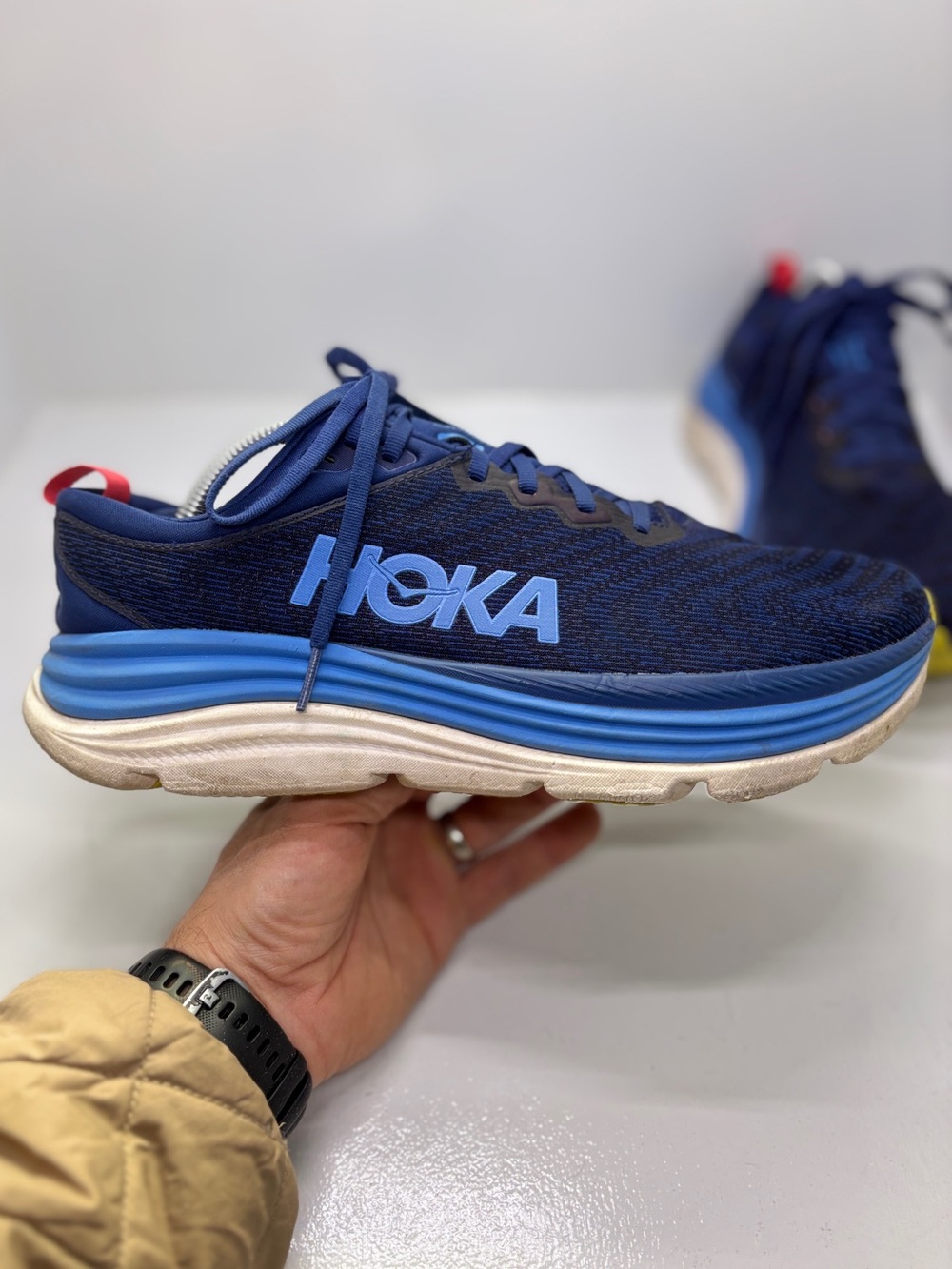 HOKA One One Gaviota 5 Men's 10.5 wide Blue Stability Running Shoes - Picture 5 of 13
